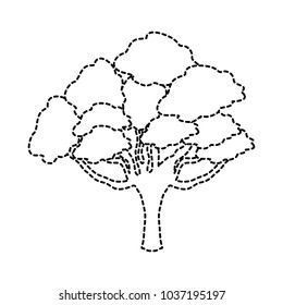 Uncolored isolated elm tree  sticker vector illustration