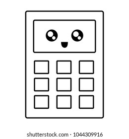 uncolored kawaii dataphone vector illustration