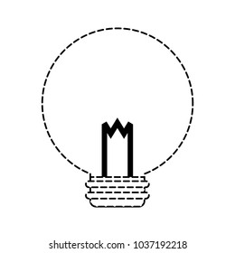 Uncolored light bulb sticker over white background vector illustration