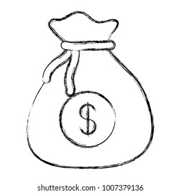 uncolored money bag  vector illustration