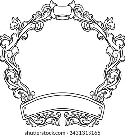 Uncolored ornament vector for coloring