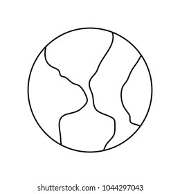 uncolored  planet earth  vector illustration