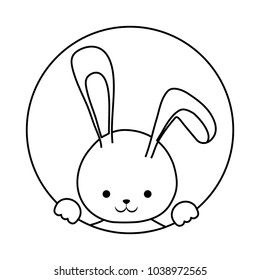 uncolored rabbit  vector illustration