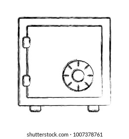 uncolored safe  vector illustration