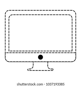Uncolored screen sticker over white background vector illustration
