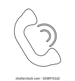 uncolored signal telephone sticker  vector illustration