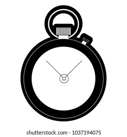 uncolored thick line chronometer over white background vector illustration