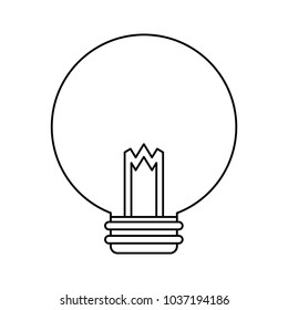 Uncolored thin line light bulb over white background vector illustration