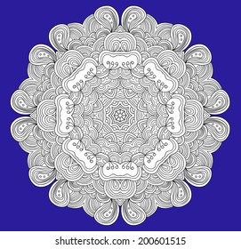 uncolored vector circle tracery. Can be used as adult coloring book, coloring page.