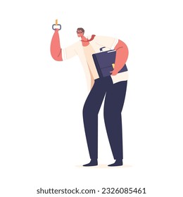 Uncomfortable Male Character Riding On Hot Bus, Feeling Ill From Heat And Lack Of Ventilation, Cartoon Illustration
