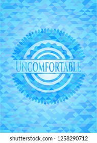 Uncomfortable sky blue emblem with mosaic ecological style background