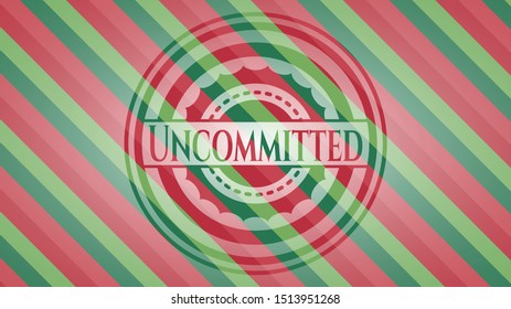 Uncommitted christmas style emblem. Vector Illustration. Detailed.