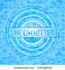 Uncommitted sky blue emblem with mosaic ecological style background