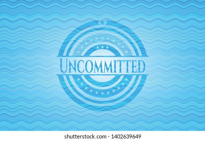 Uncommitted water wave concept style emblem. Vector Illustration. Detailed.