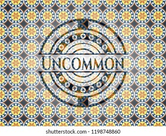 Uncommon arabic emblem background. Arabesque decoration.