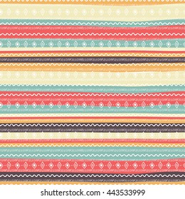Uncommon Ethnic pattern. Geometric and aztec decor elements. Trendy backgrounds. Vector.