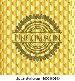Uncommon golden emblem. Scales pattern. Vector Illustration. Detailed.
