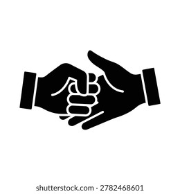 Uncommon handshake white background icon