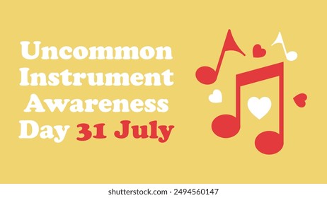 Uncommon Instrument Awareness Day vector banner design. Happy Uncommon Instrument Awareness Day modern minimal graphic poster illustration.