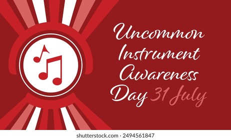 Uncommon Instrument Awareness Day vector banner design. Happy Uncommon Instrument Awareness Day modern minimal graphic poster illustration.