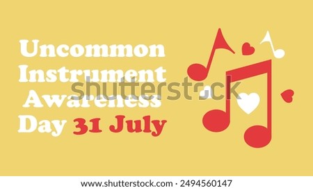 Uncommon Instrument Awareness Day vector banner design. Happy Uncommon Instrument Awareness Day modern minimal graphic poster illustration.