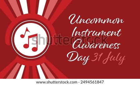 Uncommon Instrument Awareness Day vector banner design. Happy Uncommon Instrument Awareness Day modern minimal graphic poster illustration.