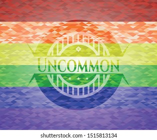 Uncommon lgbt colors emblem. Vector Illustration. Mosaic.