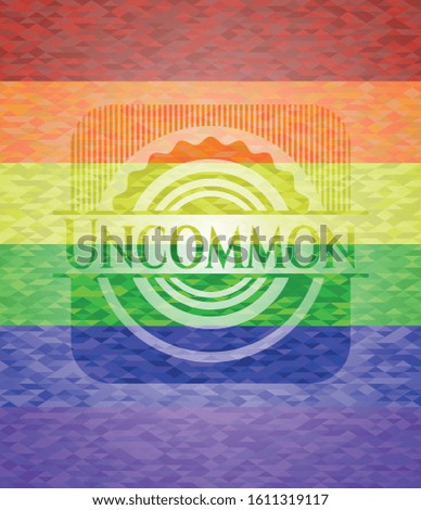 Uncommon lgbt colors emblem. Vector Illustration. Mosaic.
