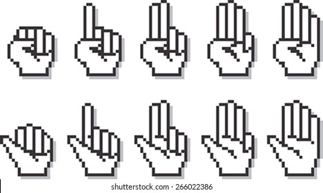 Uncommon Web Hand Icons
Collection of ten pixel hand cursors for web. Very easy to customize colors. See other pixel icons in my portfolio.