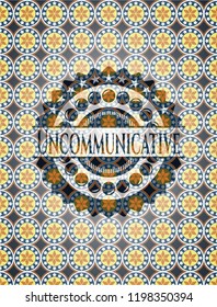 Uncommunicative arabic badge background. Arabesque decoration.