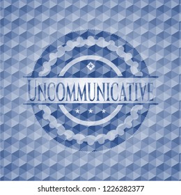 Uncommunicative blue emblem with geometric background.