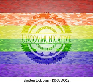 Uncommunicative lgbt colors emblem 