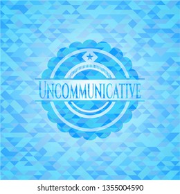 Uncommunicative realistic sky blue mosaic emblem