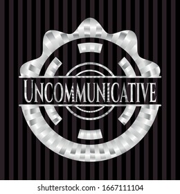 Uncommunicative silver badge or emblem. Vector Illustration. Mosaic.