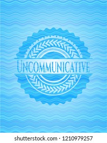 Uncommunicative sky blue water badge background.