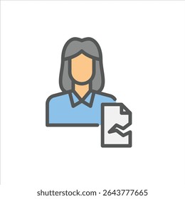 Uncompleted task filled outline icon. task failed color line illustration.