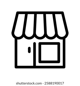 An uncomplicated icon illustration of store building