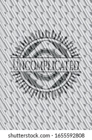 Uncomplicated silver emblem. Scales pattern. Vector Illustration. Detailed.