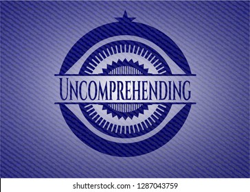 Uncomprehending emblem with jean high quality background