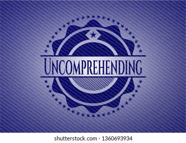 Uncomprehending emblem with jean texture