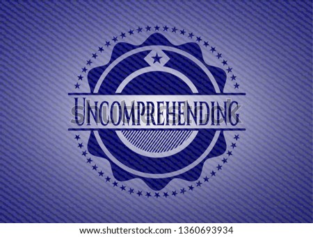 Uncomprehending emblem with jean texture