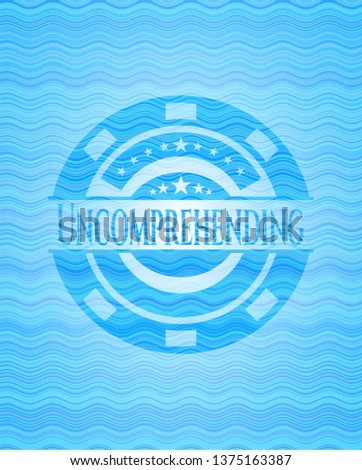 Uncomprehending water wave representation badge background.