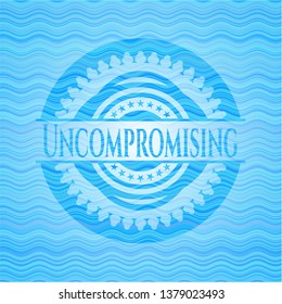 Uncompromising Water Concept Emblem Background.