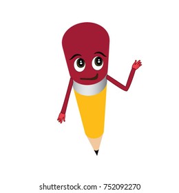 Unconcerned pencil character