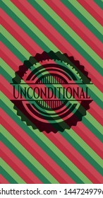 Unconditional christmas badge. Vector Illustration. Detailed.