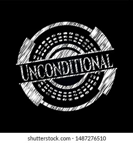 Unconditional on blackboard. Vector Illustration. Detailed.