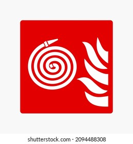 Unconnected fire hose sign. Safety sign Vector Illustration