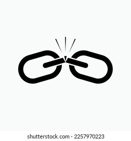 Unconnected Icon. Not Related. Link Symbol Broken. 