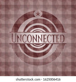 Unconnected red seamless geometric emblem.