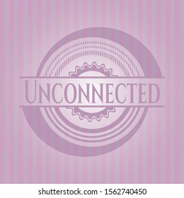 Unconnected retro pink emblem. Vector Illustration. Detailed.